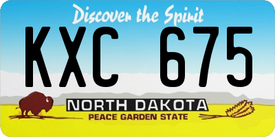ND license plate KXC675