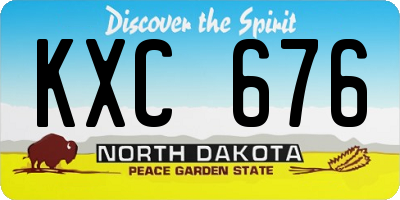 ND license plate KXC676
