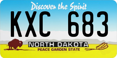 ND license plate KXC683