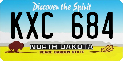 ND license plate KXC684