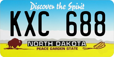 ND license plate KXC688