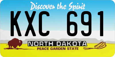 ND license plate KXC691