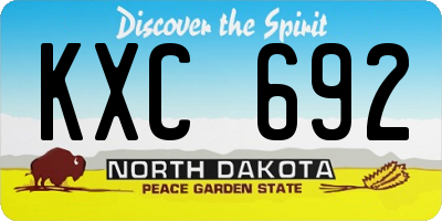 ND license plate KXC692