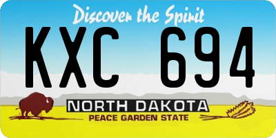 ND license plate KXC694
