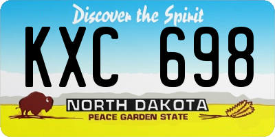 ND license plate KXC698