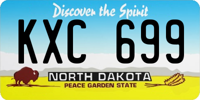 ND license plate KXC699