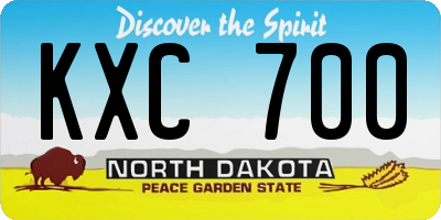 ND license plate KXC700