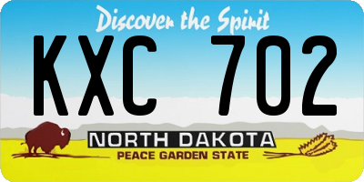 ND license plate KXC702