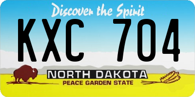 ND license plate KXC704