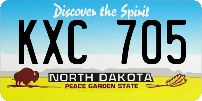 ND license plate KXC705