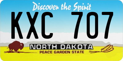 ND license plate KXC707