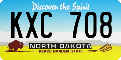ND license plate KXC708