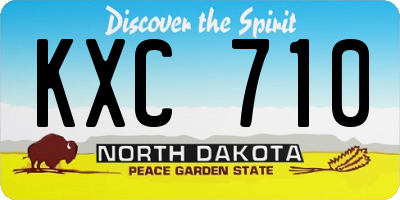 ND license plate KXC710