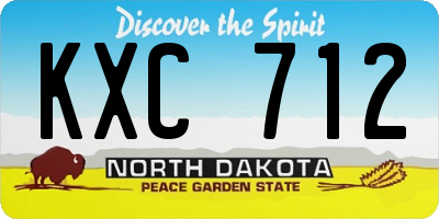 ND license plate KXC712