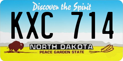 ND license plate KXC714