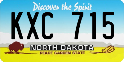 ND license plate KXC715