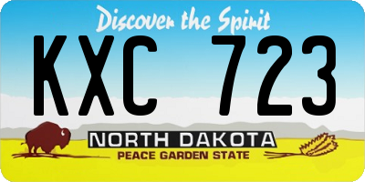 ND license plate KXC723