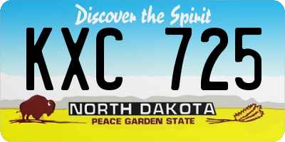 ND license plate KXC725