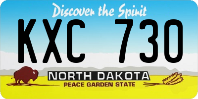 ND license plate KXC730