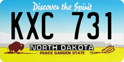 ND license plate KXC731
