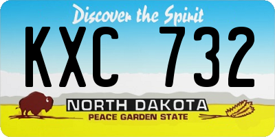 ND license plate KXC732