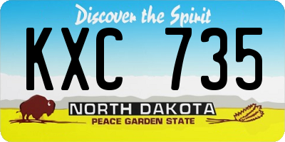 ND license plate KXC735