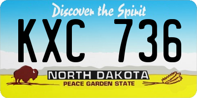 ND license plate KXC736