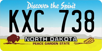 ND license plate KXC738
