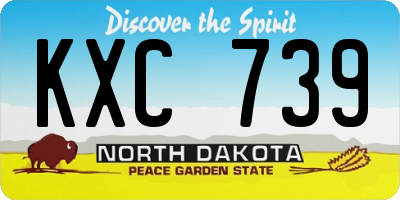 ND license plate KXC739