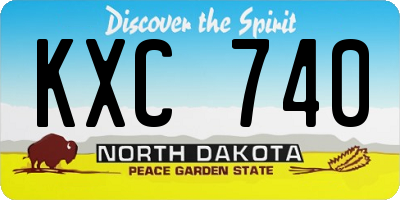 ND license plate KXC740