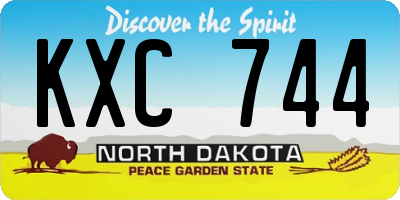 ND license plate KXC744