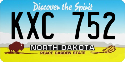 ND license plate KXC752