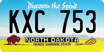 ND license plate KXC753