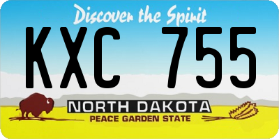 ND license plate KXC755