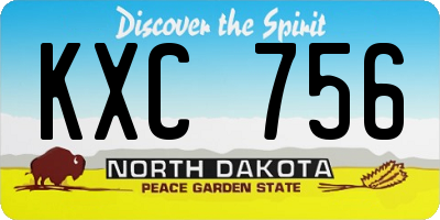ND license plate KXC756
