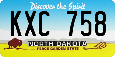 ND license plate KXC758