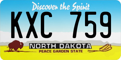 ND license plate KXC759