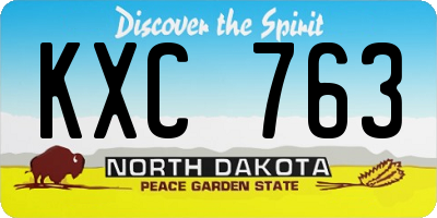 ND license plate KXC763
