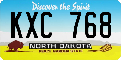 ND license plate KXC768