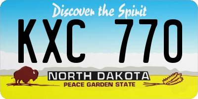 ND license plate KXC770