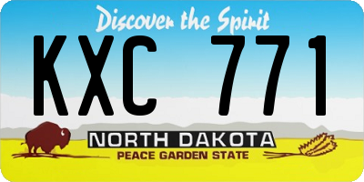 ND license plate KXC771