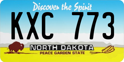 ND license plate KXC773