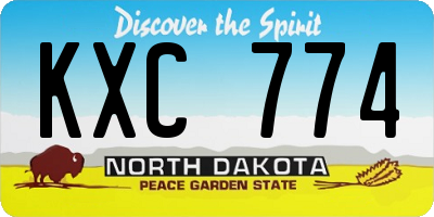 ND license plate KXC774