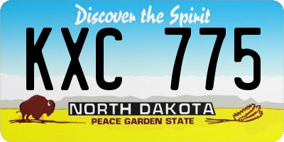 ND license plate KXC775
