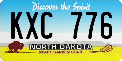ND license plate KXC776