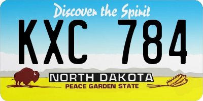 ND license plate KXC784