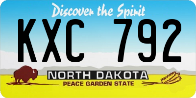 ND license plate KXC792