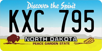 ND license plate KXC795