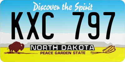 ND license plate KXC797