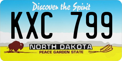 ND license plate KXC799